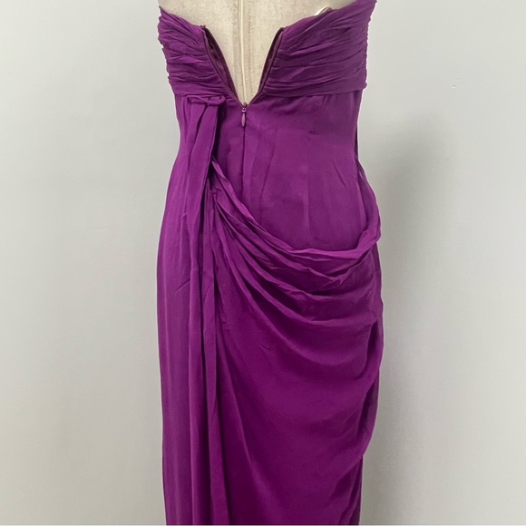 Marchesa Notte Silk Evening Gown, Purple, 6 - Picture 8 of 15